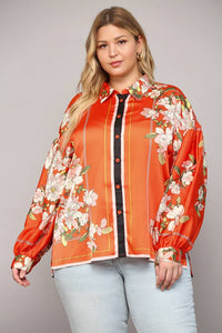 Curvy Cheyenne Floral Print Blouse