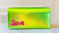 Metallic Green Love Clutch