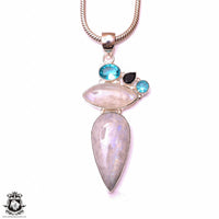 Absolutely One of a Kind Moonstone Blue Topaz Pendant Necklace