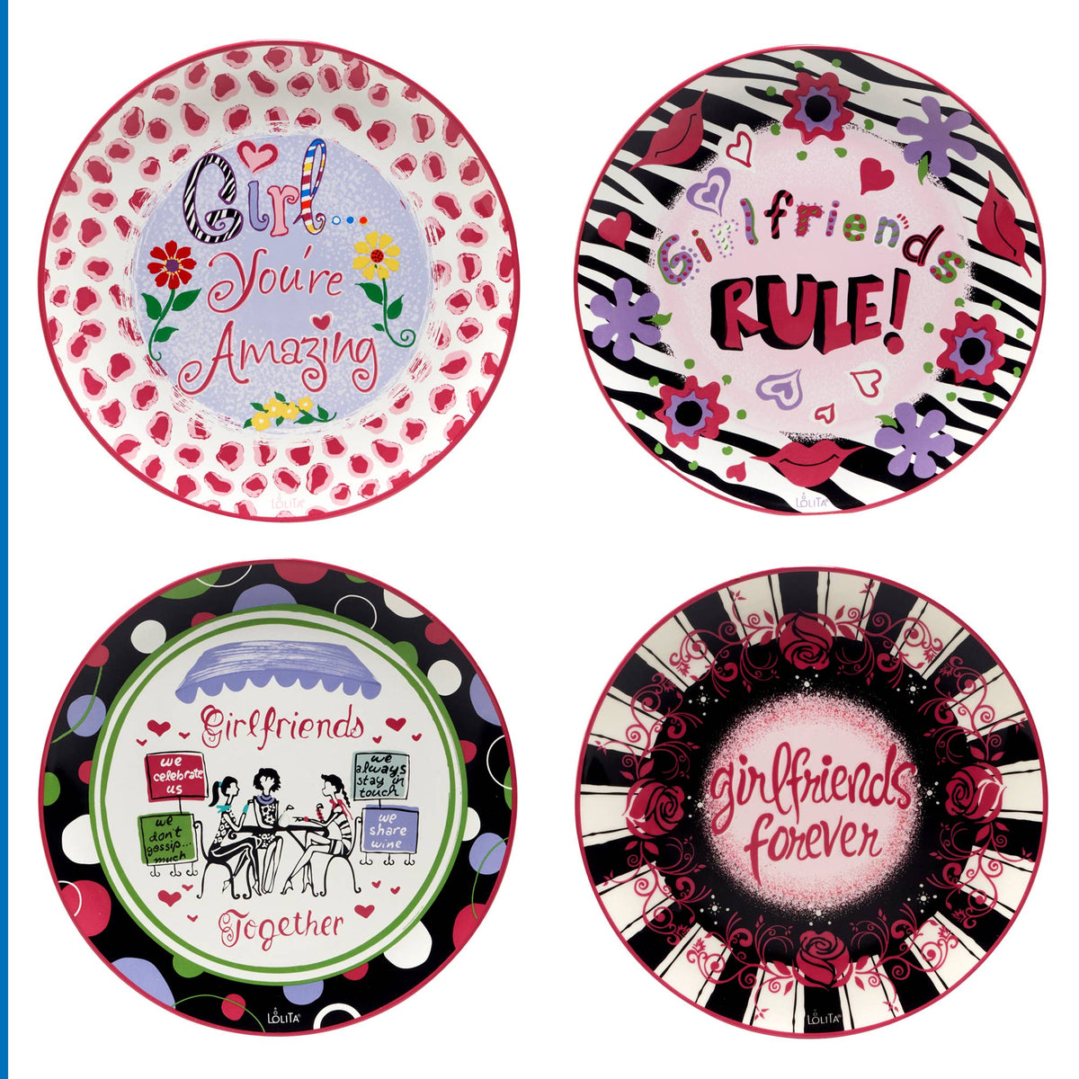 Gift Girlfriends Together Dessert Plates Set